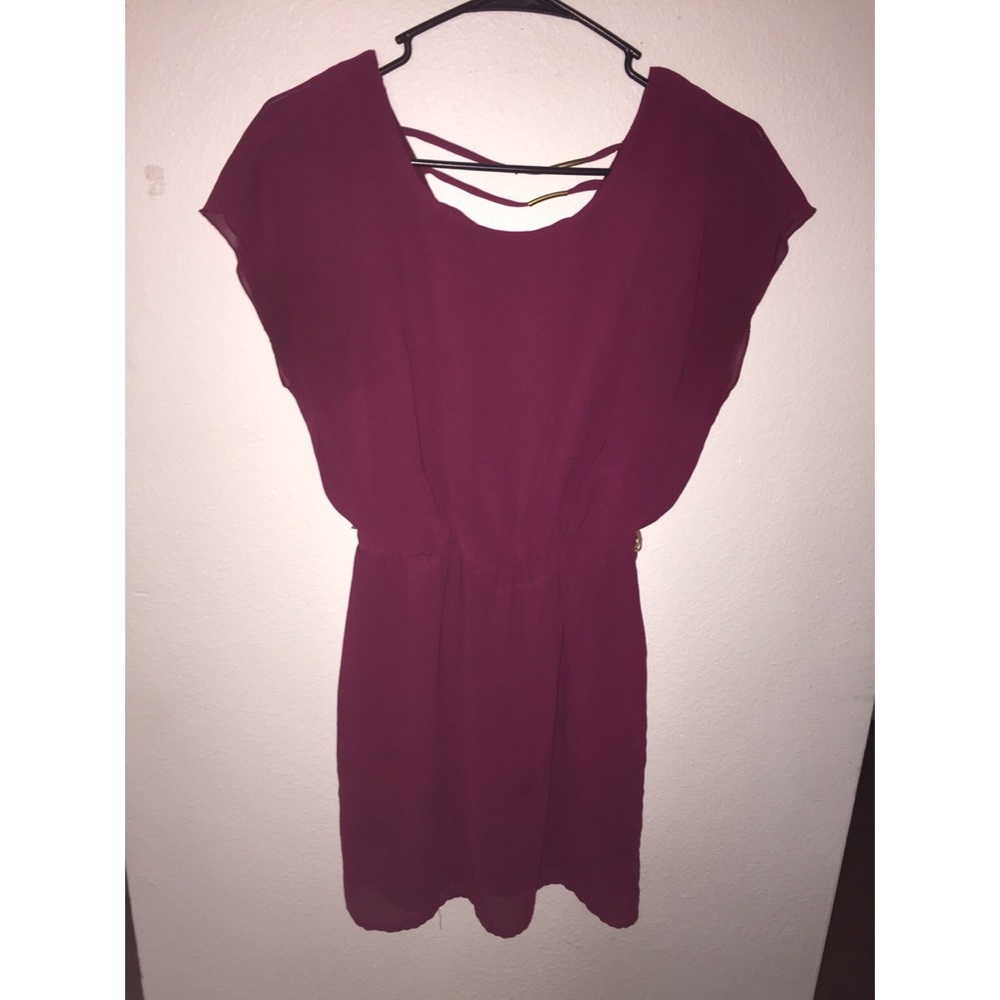 Maroon V-Neck Dress